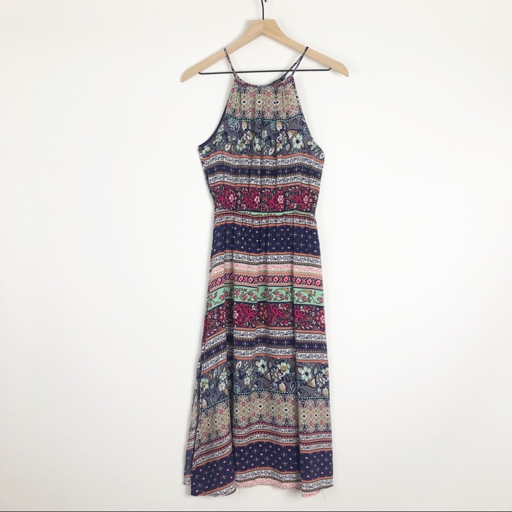 J For Justify | Boho High Neck Midi Dress Sz M